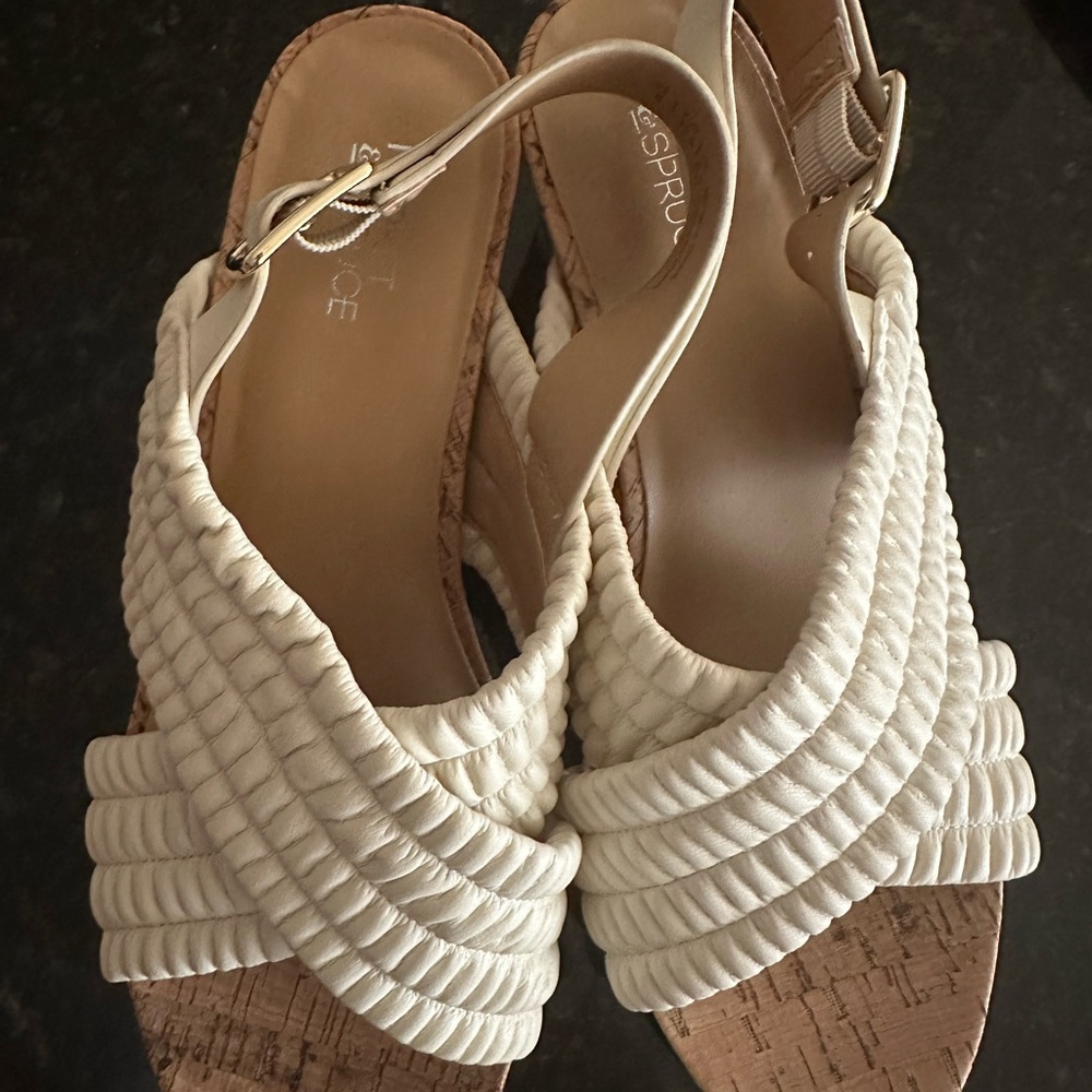 Market & Spruce Cream Woven Wedges